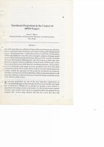 Enrolment Projections in the Context of DPEP Project pdf