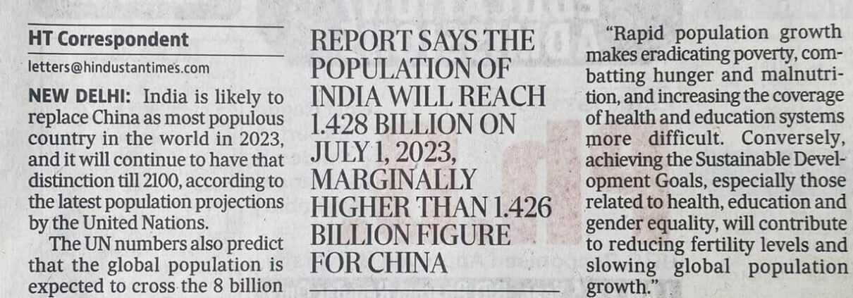 india to become most populous country