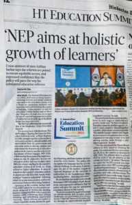 NEP Aims as Holistic Growth of Learners: The Hindustan Times, 29th August 2023